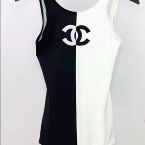 Rare Chanel swimsuit size 40 black and white